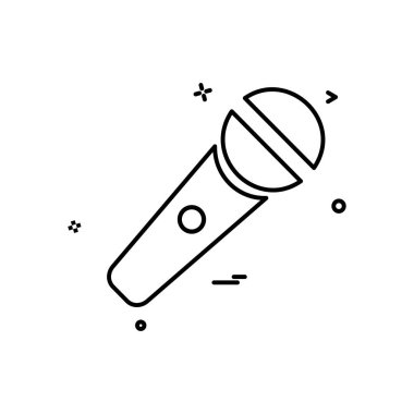 Mikrofon simgesi tasarım, renkli vektör çizim