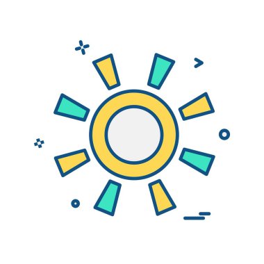 Güneş simgesi tasarım, renkli vektör çizim