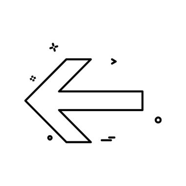 Sol ok simgesi tasarım vektörü