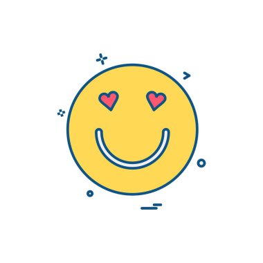 Emoji simgesi tasarım, renkli vektör çizim
