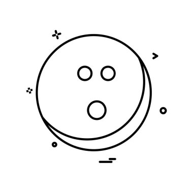 Bowling simgesi tasarım, renkli vektör çizim