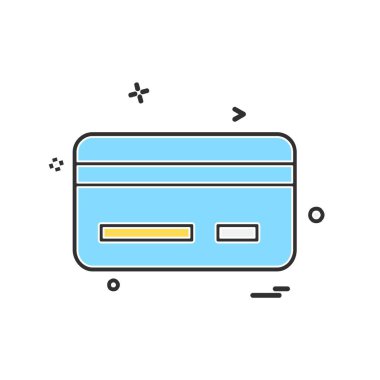 Kredi kartı simgesi tasarım, renkli vektör çizim