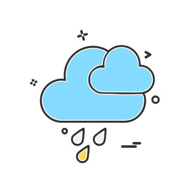 Bulut simgesi tasarım, renkli vektör çizim