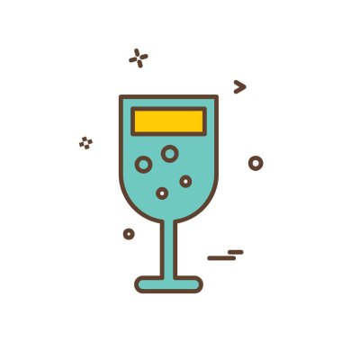 İçki simgesi tasarım, renkli vektör çizim 