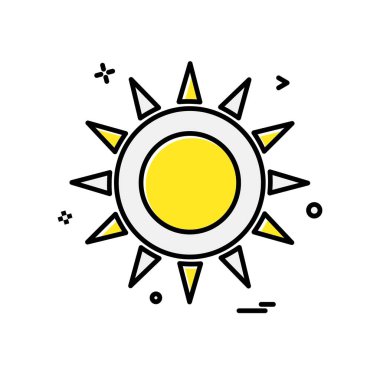 Güneş simgesi tasarım, renkli vektör çizim