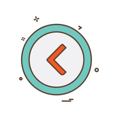 Sol ok simgesi tasarım vektörü