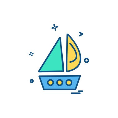 Tekne simgesi tasarım vektörü