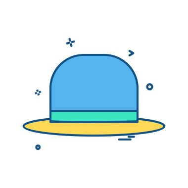 Şapka simgesi tasarım vektörü