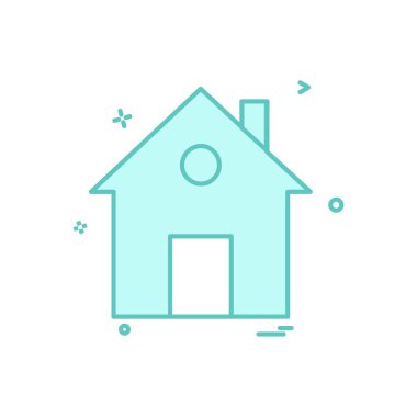 ev düz simge vektör tasarımı