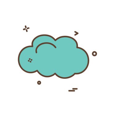 Bulut simgesi tasarım, renkli vektör çizim