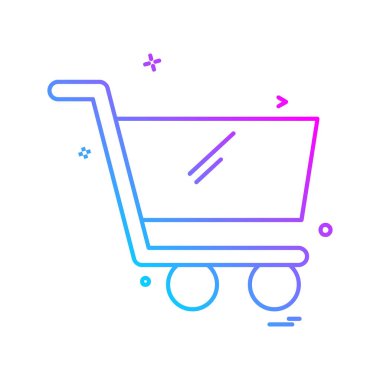 Sepeti simgesi tasarım, renkli vektör çizim