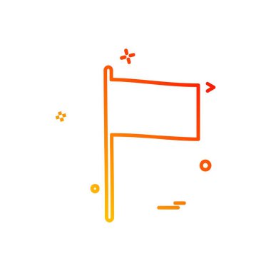 Bayrak simgesi tasarım vektörü