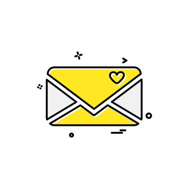 Sevgililer günü simgesi tasarım, renkli vektör çizim