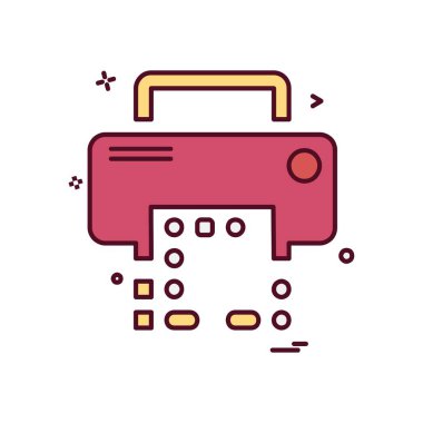 Yazıcı simgesi tasarım, vektör çizim