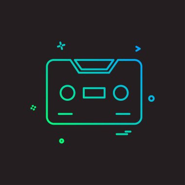 Casette simge tasarım vektörü
