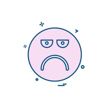 Emoji simgesi tasarım, renkli vektör çizim