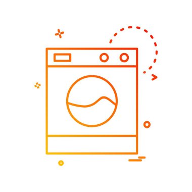 Çamaşır makinesi simgesi tasarım vektörü