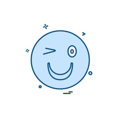 Emoji simgesi tasarım, renkli vektör çizim