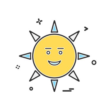 Güneş simgesi tasarım, renkli vektör çizim