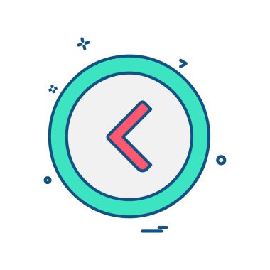 Sol ok simgesi tasarım vektörü