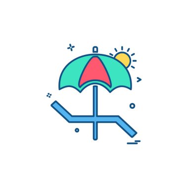 Plaj simgesi tasarım vektörü