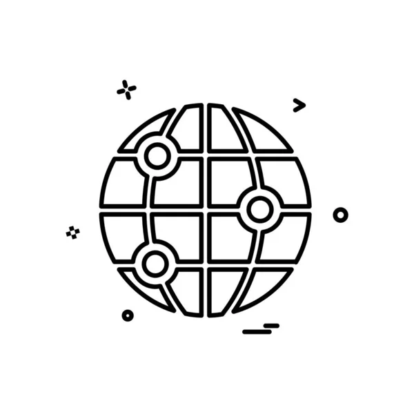 Globus Symbol Design Vektor Illustration — Stockvektor