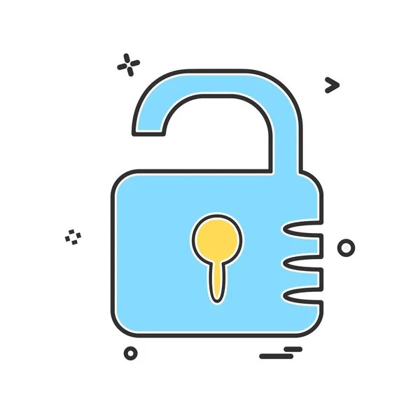 Locked Icon Design Vector — Stock Vector