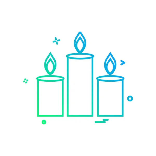 Candele Icon Design Vector — Vettoriale Stock