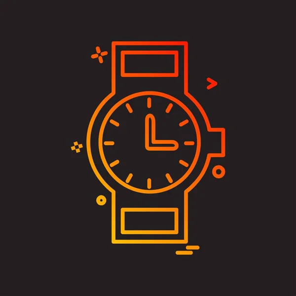 Diseño Del Icono Del Reloj Ilustración Vectorial Colorido — Vector de stock