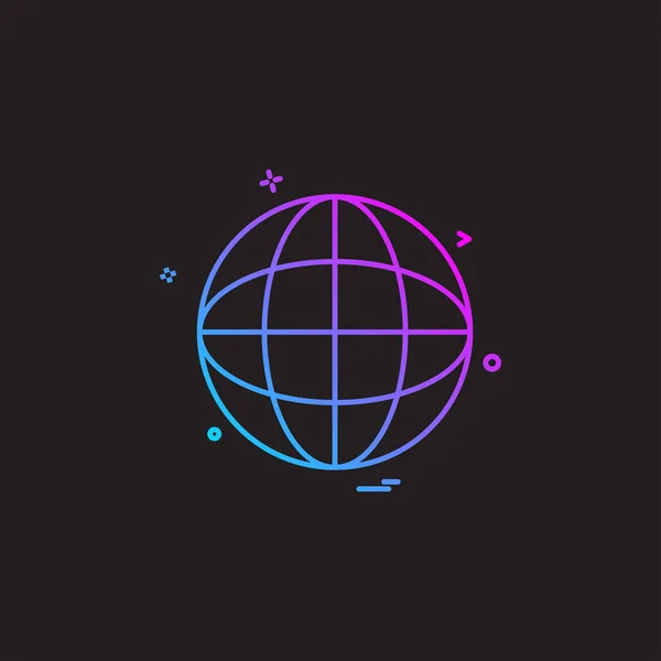 Globus Karte Icon Vektor Design — Stockvektor