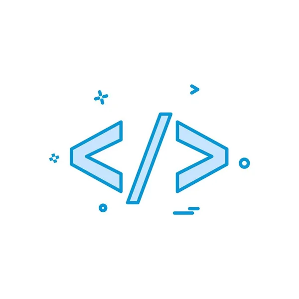Code Icon Design Vector — Stock Vector