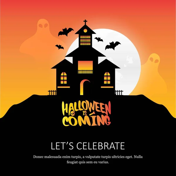 Feliz Convite Halloween Com Vetor Design Criativo —  Vetores de Stock