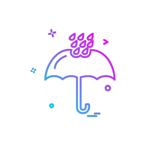 Icono Lluvia Vector Diseño — Vector de stock