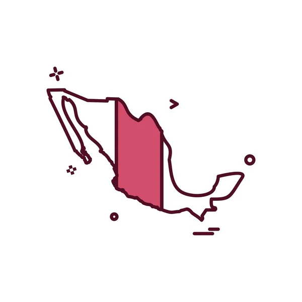 メキシコ地図のアイコンデザインベクトル — ストックベクタ