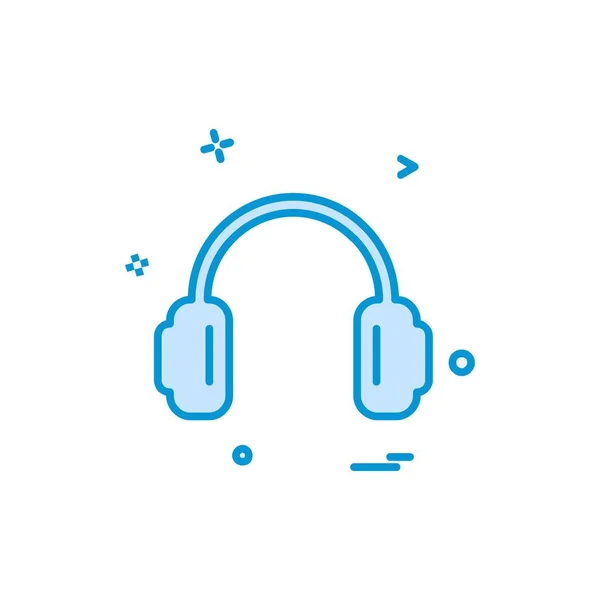 Headphone Icon Design Vector — Stock Vector