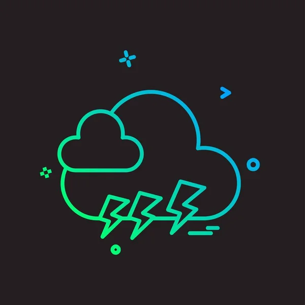 Wolke Icon Design Bunte Vektorillustration — Stockvektor