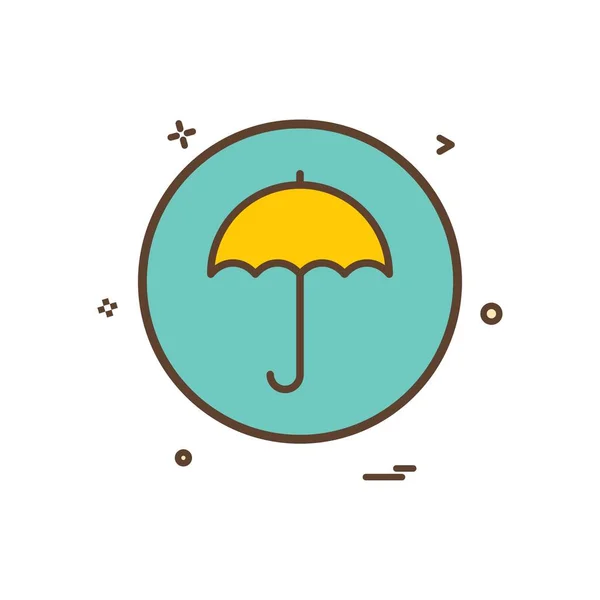 傘の基本的なアイコンのベクトルのデザイン — ストックベクタ