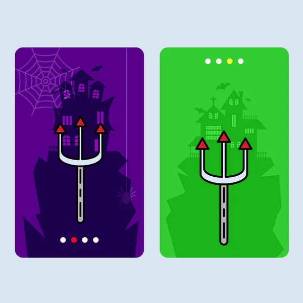 Happy Halloween Uitnodiging Ontwerp Met Trident Vector — Stockvector