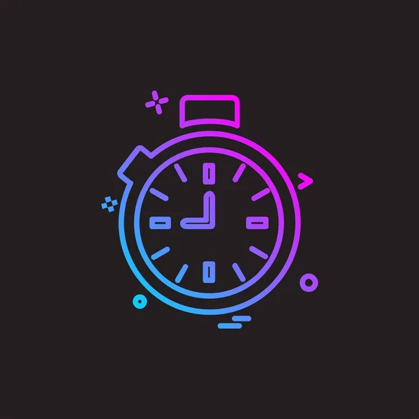 Uhr Flache Icon Vektor Illustration — Stockvektor