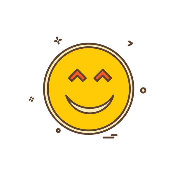 Conception Icône Emoji Heureux Illustration Vectorielle Colorée — Image vectorielle