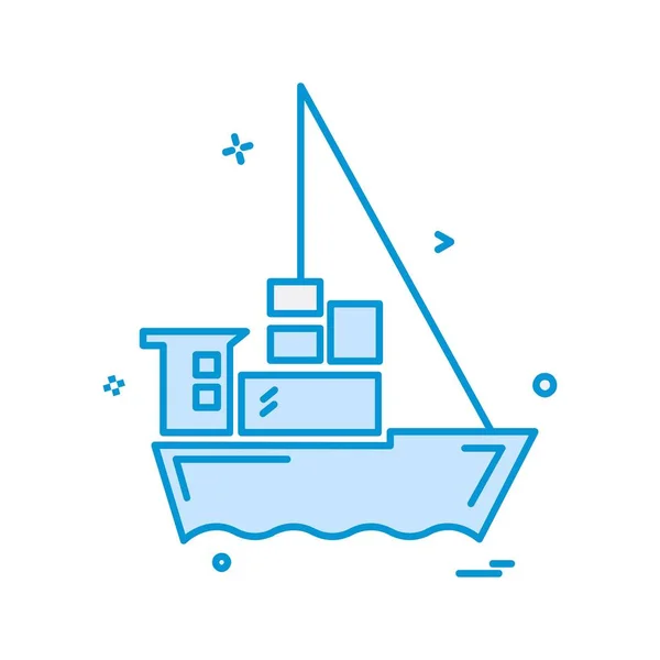 Schip Pictogram Ontwerp Vector — Stockvector