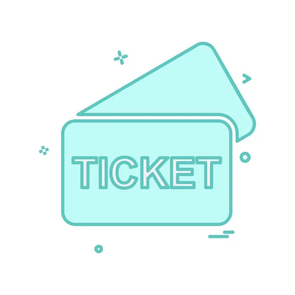 Εισιτήριο Εικονίδιο Σχεδιασμός Πολύχρωμο Διανυσματικά Εικονογράφηση — Διανυσματικό Αρχείο