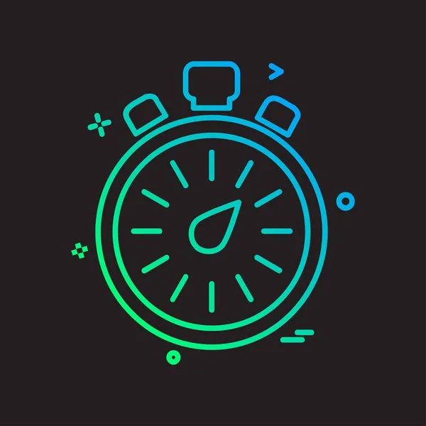 Uhr Flache Icon Vektor Illustration — Stockvektor