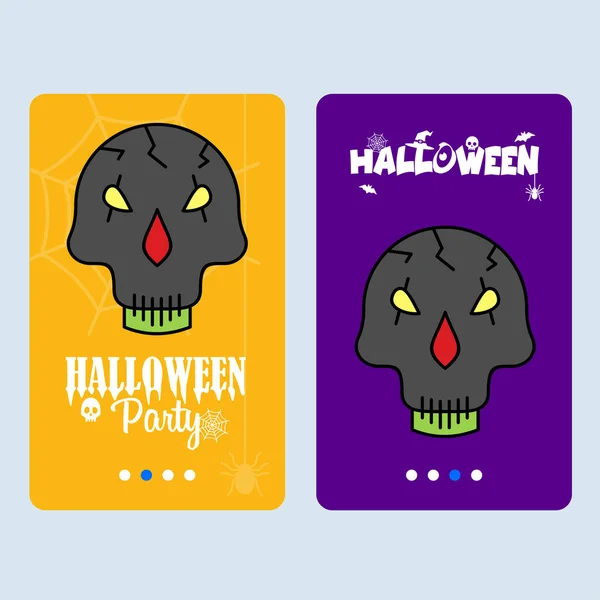 Happy Halloween Invitation Design Avec Vecteur Crâne — Image vectorielle