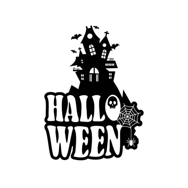 Diseño Halloween Con Tipografía Vector Fondo Blanco — Vector de stock