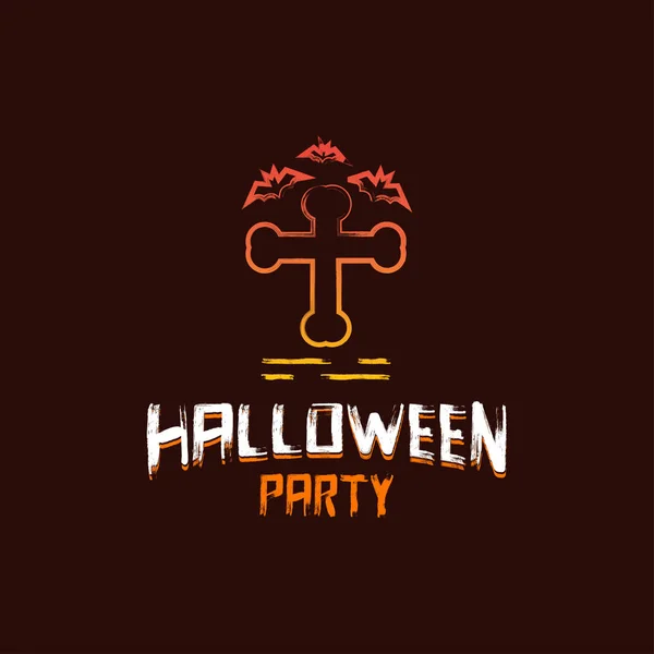 Halloween Party Invito Disegno Sfondo Marrone Scuro Illustrazione Vettoriale — Vettoriale Stock