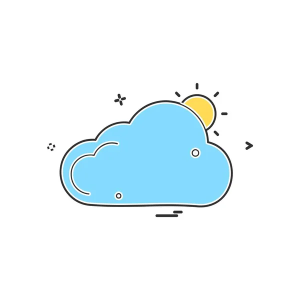 Wolke Icon Design Bunte Vektorillustration — Stockvektor