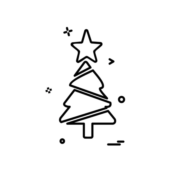 Árbol Navidad Icono Diseño Vector — Vector de stock