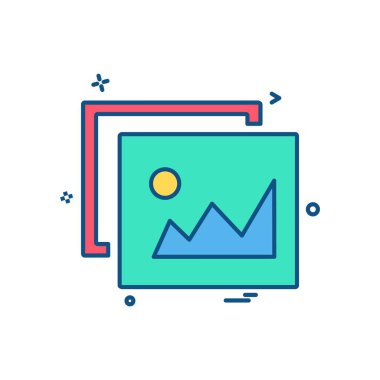 Görüntü simgesi tasarım, renkli vektör çizim