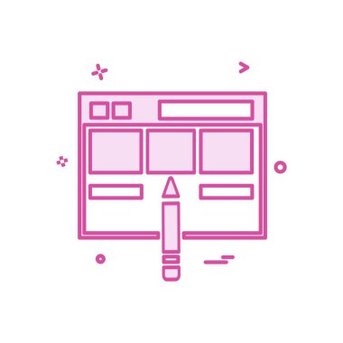 Web yerleşim simgesi tasarım vektörü